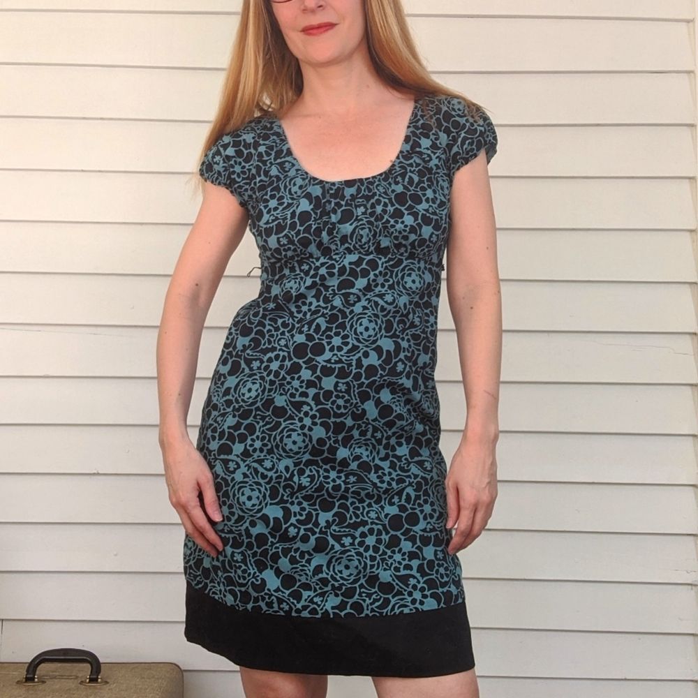 Kensie Mini Dress Black Floral Cotton 5 XS